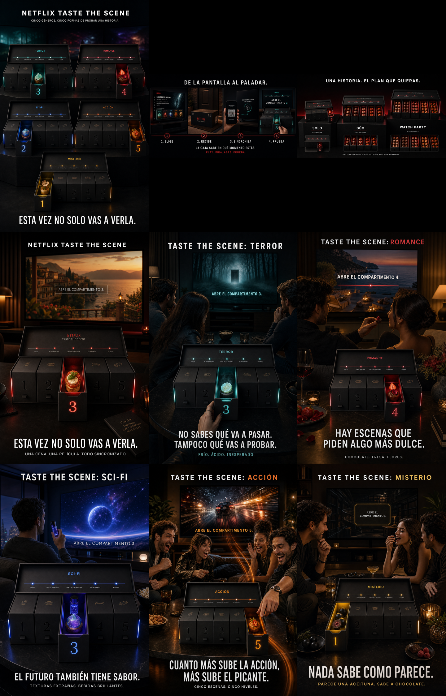 Sistema visual completo de Taste the Scene